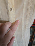 Vintage 50s sheer pasyel yellow top with lace collar
