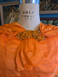 Vintage 60 Orange Fornmal Dress Sheer Cape
