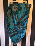 Handmade African Teal and Black Print Top & Pant Set