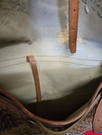 Vintage Leather and Canvas Luggage and Fishing Bag
