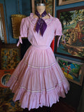 Vintage 60s Purple Gingham Square Dancing Dress