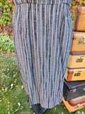 Vintage 50s Gray Striped Wool Dress Jacket Set