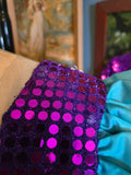 Vintage 80s Teal & Purple Square Dancing Set