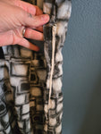 Vintage White and Black Square Print Dress
