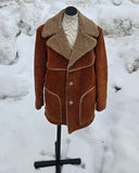 Vintage 70s JCPenney Orange Leather Coat