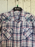 Unforgiven Upcycled Blue Rose Plaid Western
