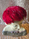 Vintage 40s Red Feather Hat Hair Piece