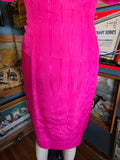 Vintage 80s pink wired shoulder cocktail dress