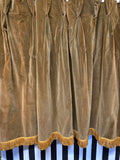 Vintage Green Velvet with Gold fringe Curtain