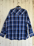 Unforgiven Upcycled Rose Royal Blue Plaid Western