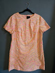 Vintage 60s pink and orange abstract print dress