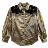 Vintage 80s Gold and Black Fringe Western