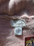 Vintage 80s pink flower knit cardigan sweater