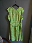 Vintage 60s green paisley dress