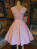 Vintage 50s white and pink striped fit and flare dress