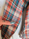 Unforgiven Upcycled Rose Orange Green Plaid Western
