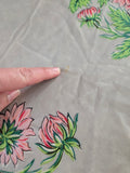 Vintage 50s white and pink dahlia square silk scarf