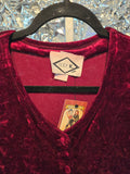 Vintage 1990s Burgundy Velvet Dress