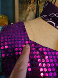 Vintage 80s Teal & Purple Square Dancing Set