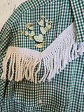 Unforgiven Upcycled Cactus Green Plaid Western