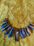 Unforgiven Blue Oxidized stone Tiki Necklace