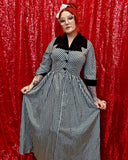 Vintage 40s Blue Gingham Paulette Dress