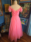 Vintage 60s Pink Sequin Formal Prom Dress
