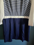 Vintage blue and white long sleeve dress