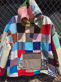 Unforgiven Upcycle 70's Polyester Scrap Quilt Hoodie