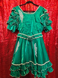 Vintage 80s Green Butterfly Square Dancing Dress