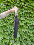 Vintage 40's Black Knit Bag Twisted Lucite Handle