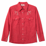 Vintage 60s Red Western with Embroidered Cactus