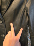 Vintage 1990s Black Leather Coat