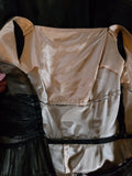Vintage 50s black sheer nude illusion formal dress