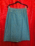 Vintage 60s blue and green brocade suit set