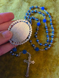 Abernathy's Blue Eye Rain Blue Rosary Necklace
