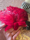 Vintage 40s Red Feather Hat Hair Piece