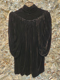 Vintage AS IS Gathered Black Velvet Coat