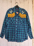 Unforgiven Upcycled Cactus Green Plaid Western