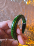 Vintage 60s Dark Green Bakelite Bangle Bracelet