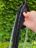Vintage 40's Black Knit Bag Twisted Lucite Handle