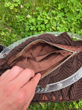 Vintage 40's Brown Knit Shell Bag with Lucite Handle