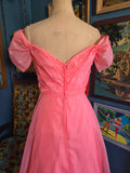 Vintage 60s Pink Sequin Formal Prom Dress