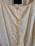 Vintage 70s pink eyelet lace print dress