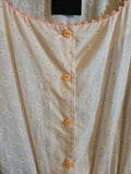 Vintage 70s pink eyelet lace print dress