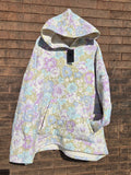 Unforgiven Upcycled Purple Floral Blanket Hoodie