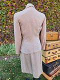 Vintage 1960 Gray Pink Yellow Travel Suit Jacket Skirt set