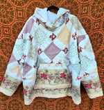Unforgiven Upcycle Tan and Red Quilt Hoodie