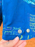 Unforgiven Upcycled Blue Bird Sequin Denim Jacket