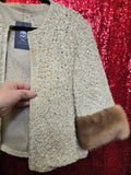 Vintage 50s Ribbon Jacket with Mink Fur Cuffs